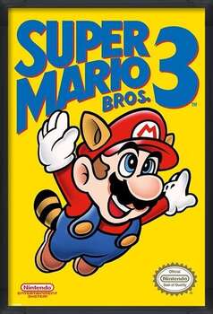 Innrammet plakat Super Mario Bros. 3 - NES Cover