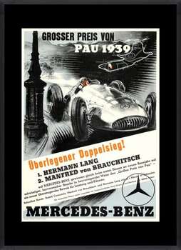 Plakat Mercedes Benz Grosser Preis von Pau 1939 Grand Prix Pau 1939
