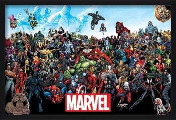 Innrammet plakat Marvel - Universe