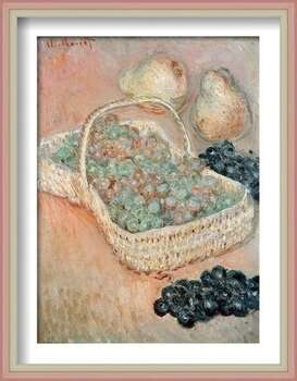 Innrammet plakat Claude Monet - The Basket of Grapes, 1884