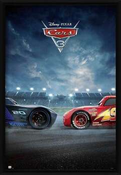 Innrammet plakat Cars 3 - Duel