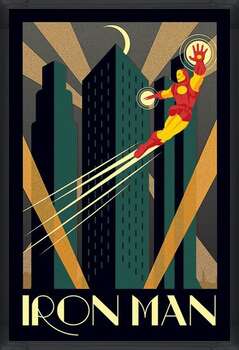 Innrammet plakat Marvel Deco - Iron man